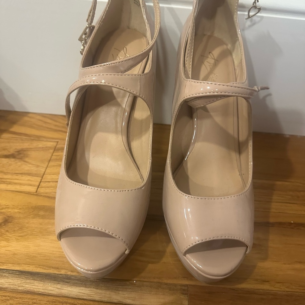 Elegant Nude Peep-Toe Heels